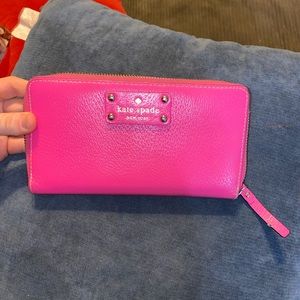 Bright pink Kate Spade wallet